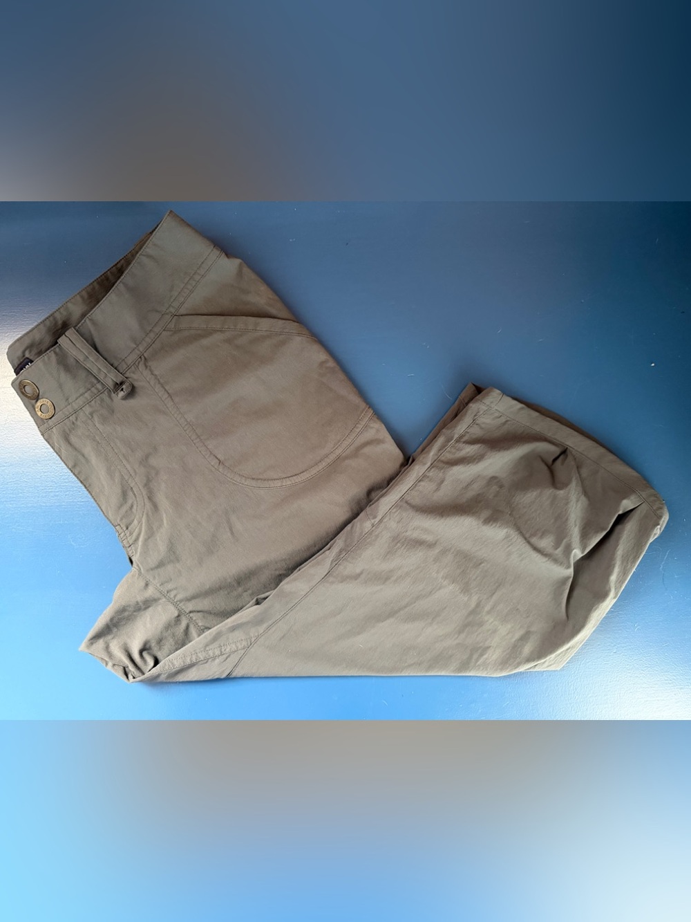 Arc'teryx Parapet Ladies Hiking Climbing Capris Chinos in Gray Blue 8